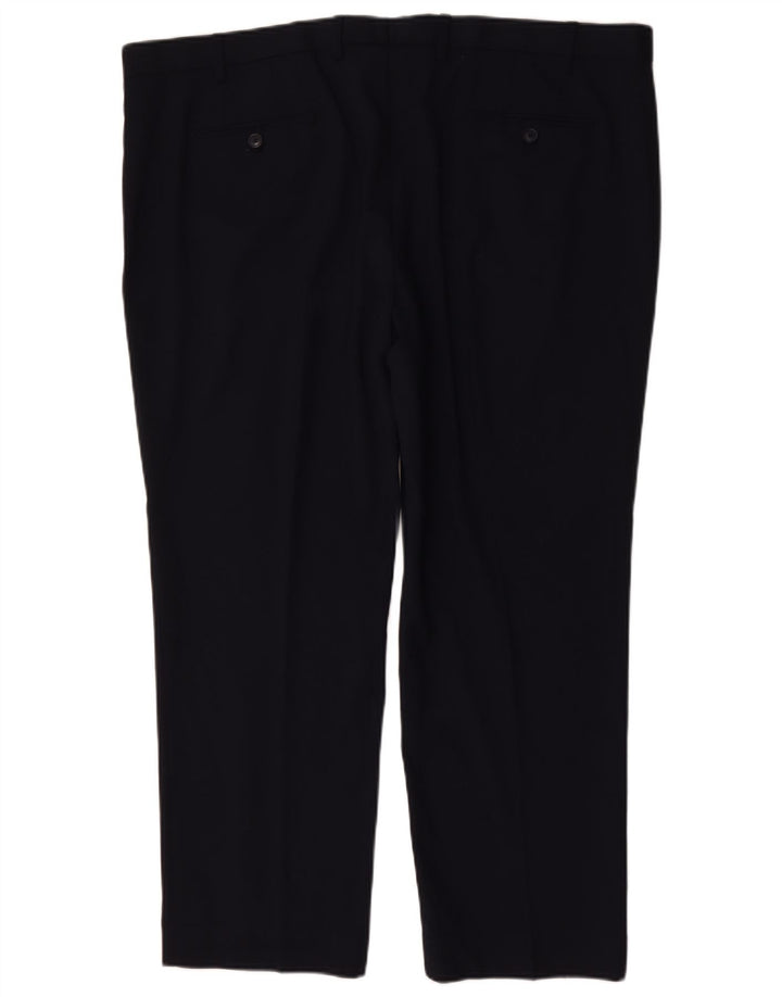 Pantaloni da abito corti da uomo Marks & Spencer vestibilità regolare W46 L29 Blu Navy