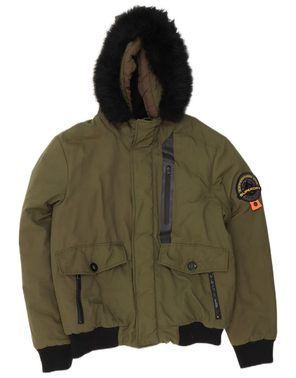Giubbotto bomber con cappuccio Superdry Everest Mountain Parka da uomo UK 40 Large Khaki