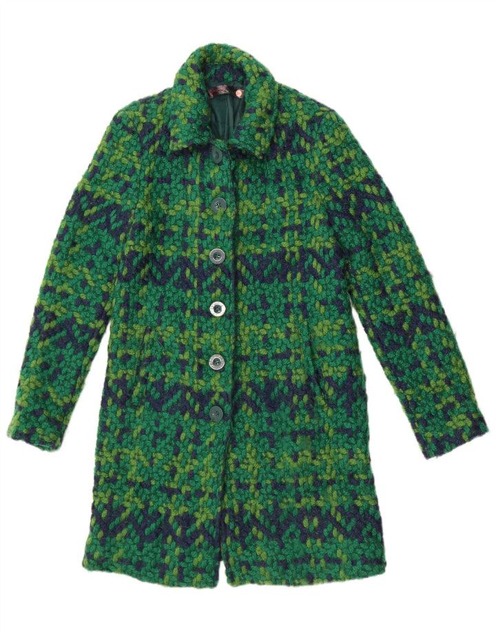 Desigual Cappotto in maglia da donna EU 36 Piccolo verde geometrico