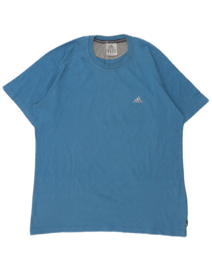 T-shirt da uomo Adidas Top in cotone blu medio