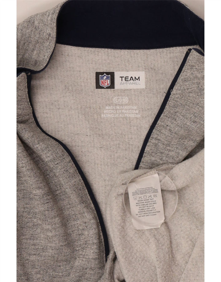 Felpa con collo con zip da uomo NFL Denver Broncos Maglione grande grigio screziato