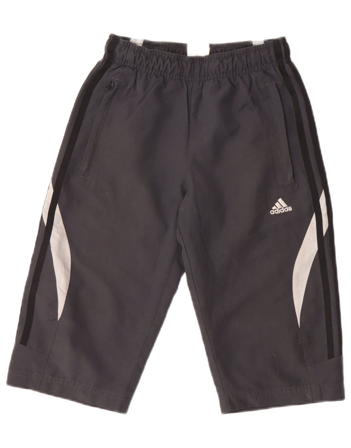 Pantaloncini sportivi Adidas da ragazzo, Bermuda, 9-10 anni, in poliestere color block grigio