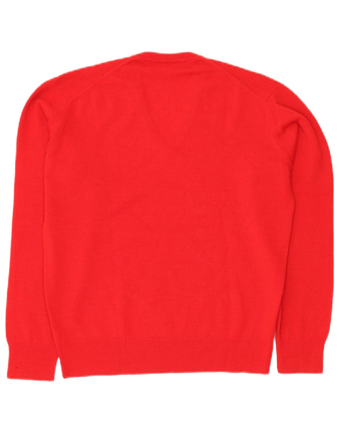 Maglione maglione da uomo con scollo a V vestibilità ampia LACOSTE taglia 2 XS lana rossa