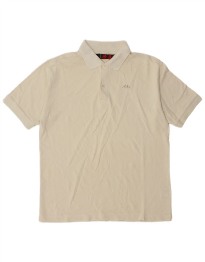 Polo Kappa da uomo in cotone bianco sporco medio