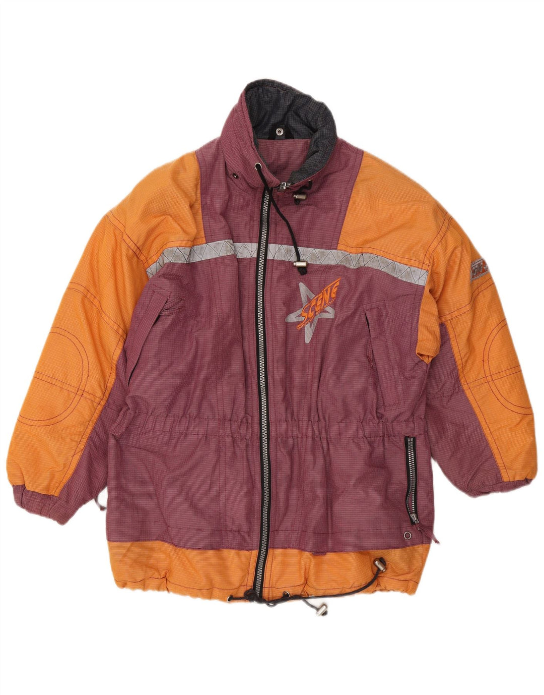 Giacca da sci da uomo C&A UK 36 Small Arancione Colourblock Nylon