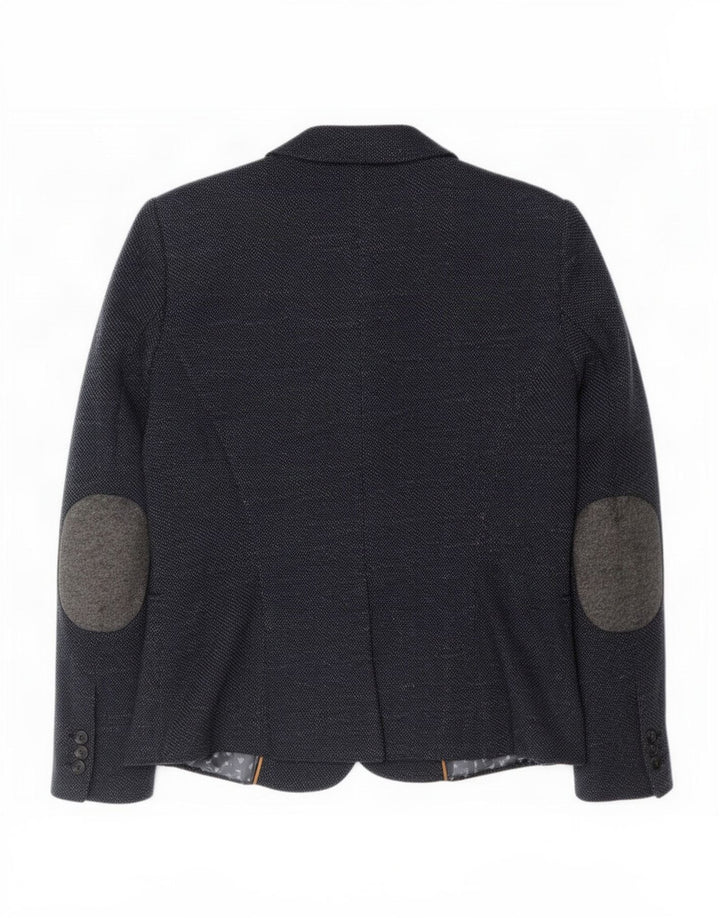Giacca blazer da donna a 1 bottone Zara UK 14 grande poliestere blu navy
