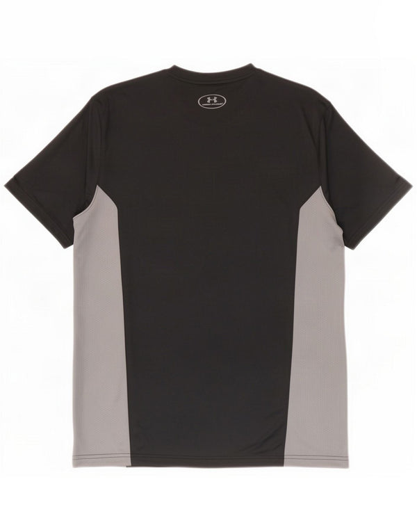 Under Armour Uomo Heat Gear T-shirt Top XL Nero Colourblock Poliestere