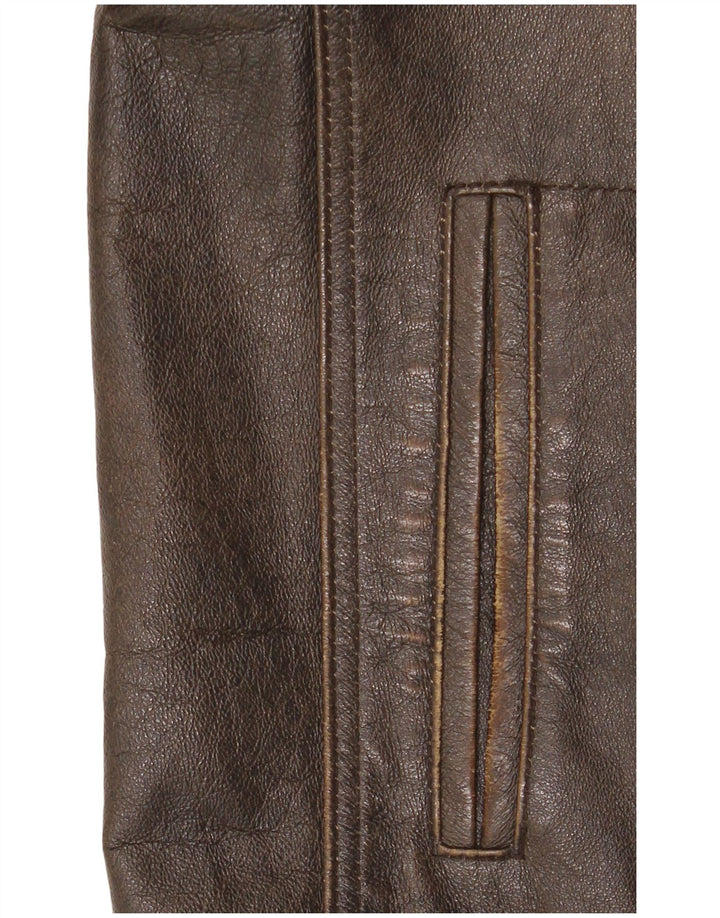 Giacca in pelle da uomo Route 66 UK 40 grande in pelle marrone