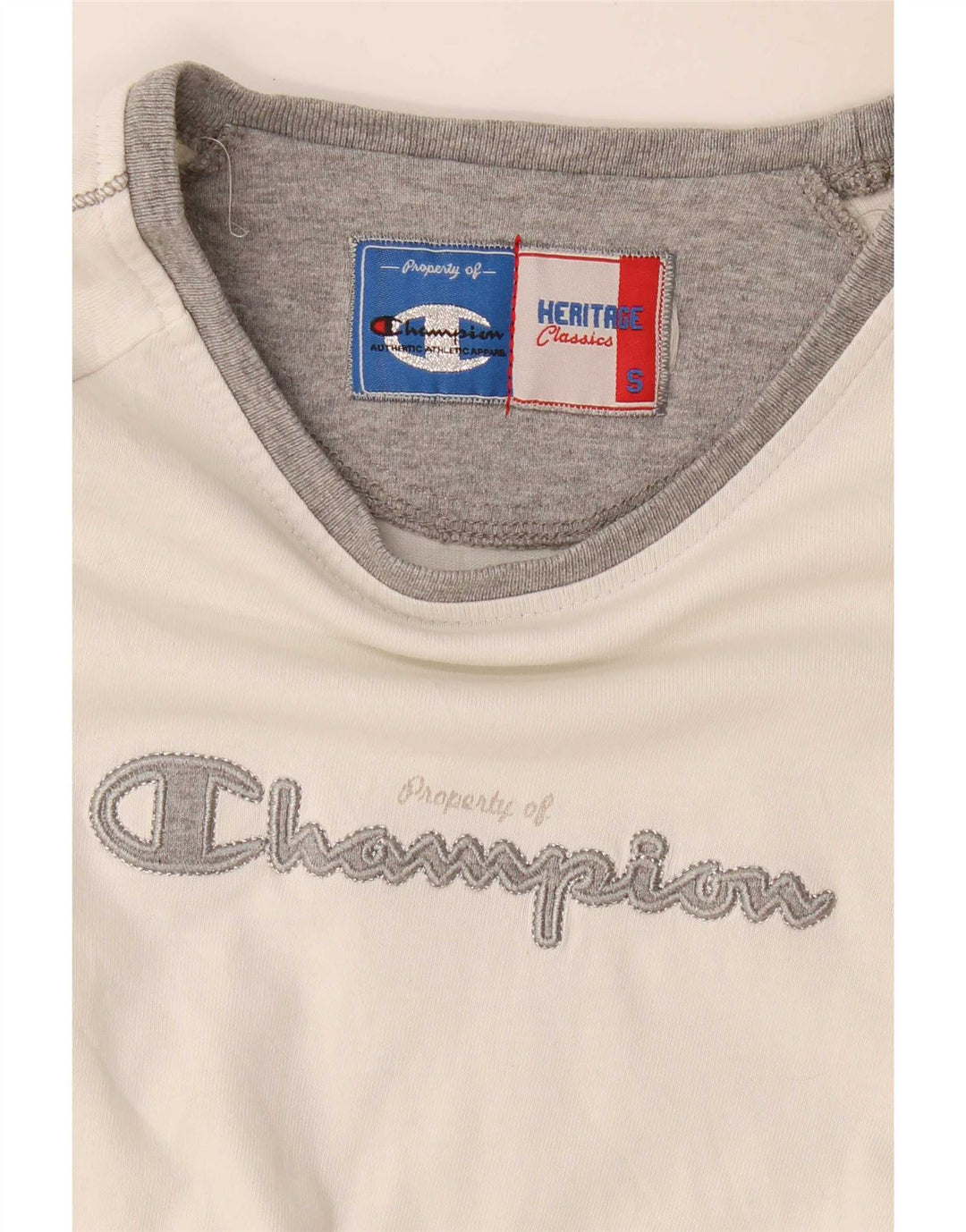 Champion Womens Heritage Classics Graphic Top manica lunga UK 8 Small Bianco