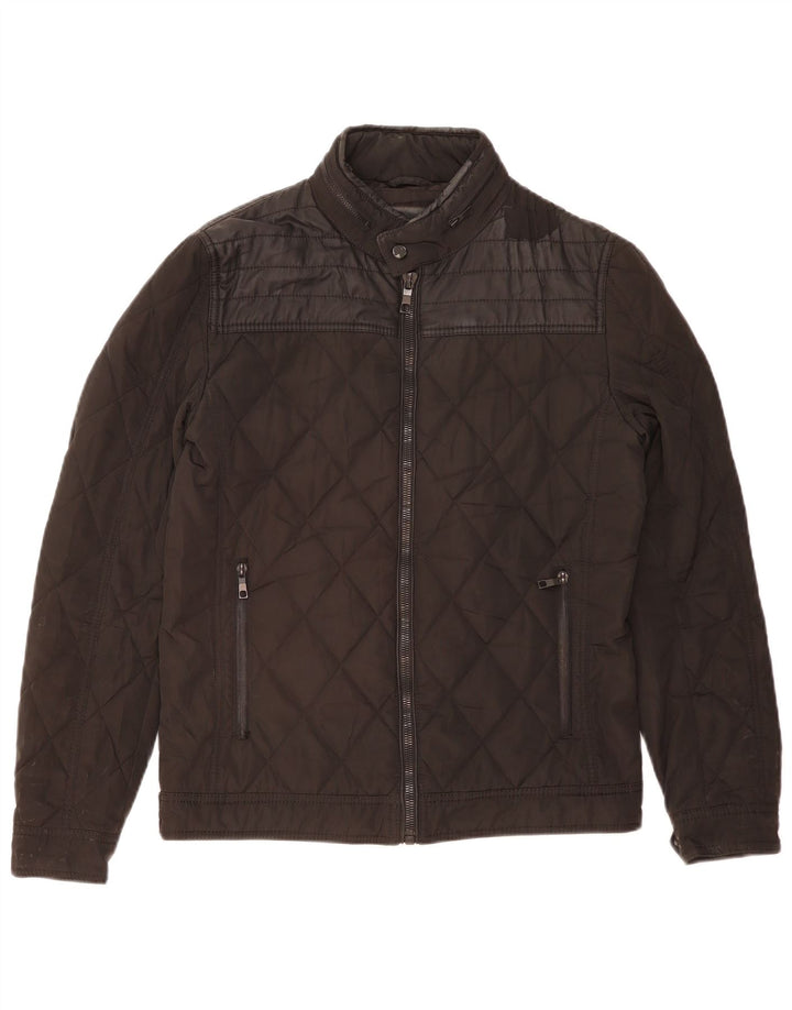 Giacca trapuntata con cappuccio da uomo ZARA UK 38 media nera