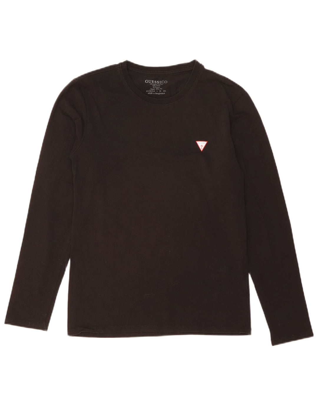 Guess Top da uomo super slim fit a maniche lunghe in cotone nero