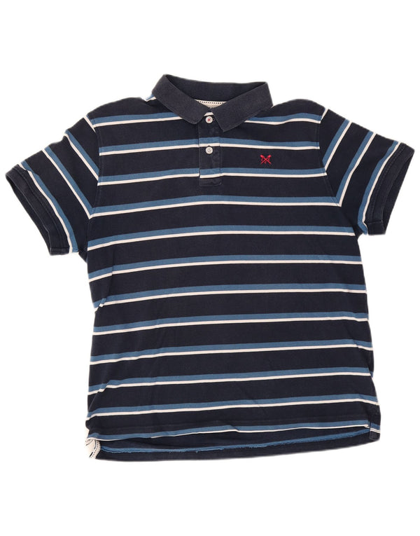 Crew Clothing Polo da uomo XL in cotone a righe blu navy