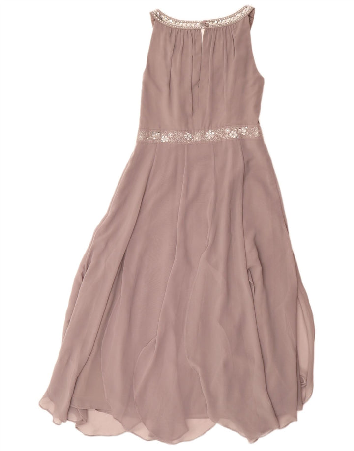 Abito lungo senza maniche da donna Monsoon UK 8 Small Poliestere grigio