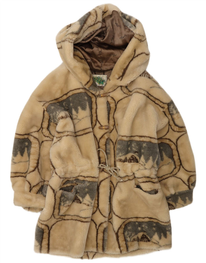 Soprabito oversize con cappuccio da donna Verde Più IT 42 Beige medio geometrico