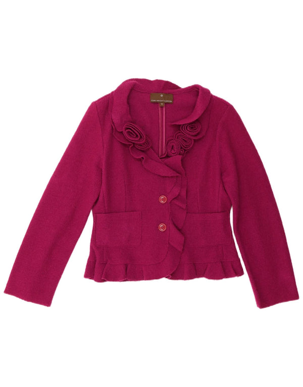 Giacca blazer a 2 bottoni da donna Fenn Wright Manson UK 16 grande rosa floreale