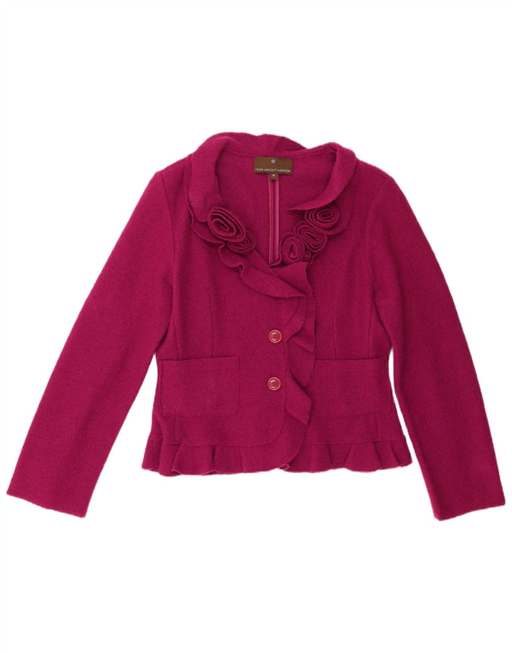 Giacca blazer a 2 bottoni da donna Fenn Wright Manson UK 16 grande rosa floreale