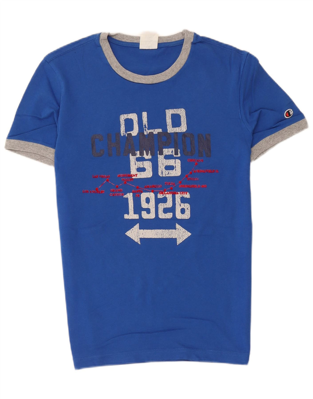 T-shirt grafica da uomo Champion Top Small Blue Colourblock