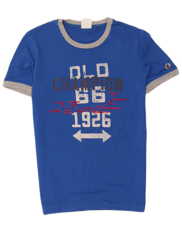 T-shirt grafica da uomo Champion Top Small Blue Colourblock