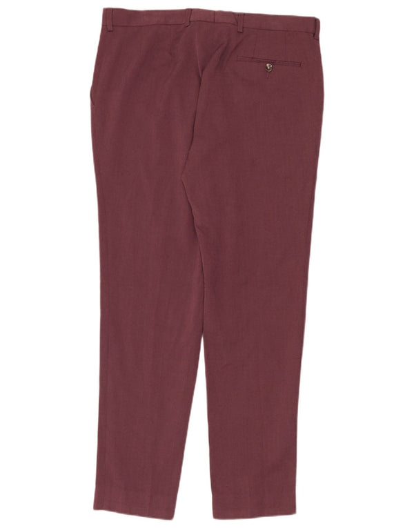 Pantaloni chino super slim fit da uomo Marks & Spencer W34 L31 Bordeaux