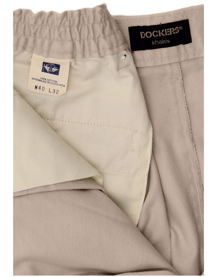 Pantaloni chino con pegged da uomo Dockers color kaki W40 L28 in cotone grigio
