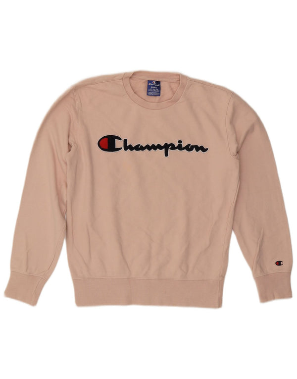Felpa grafica da donna Champion Jumper UK 10 Small Pink Cotton