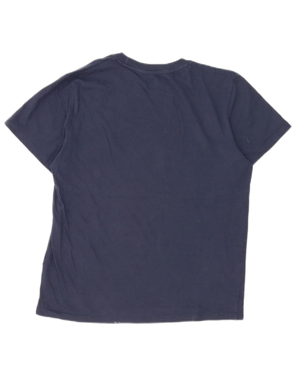 Jack & Jones Mens Graphic T-Shirt Top Medium Navy Blue Cotton