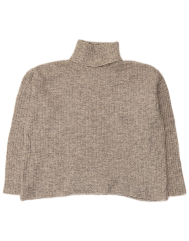 Maglione maglione oversize da donna con collo alto oversize Massimo Dutti UK 10 piccolo grigio