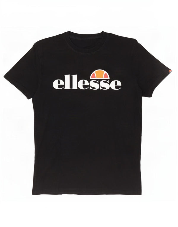 Ellesse Mens Graphic T-Shirt Top Large Black Cotton