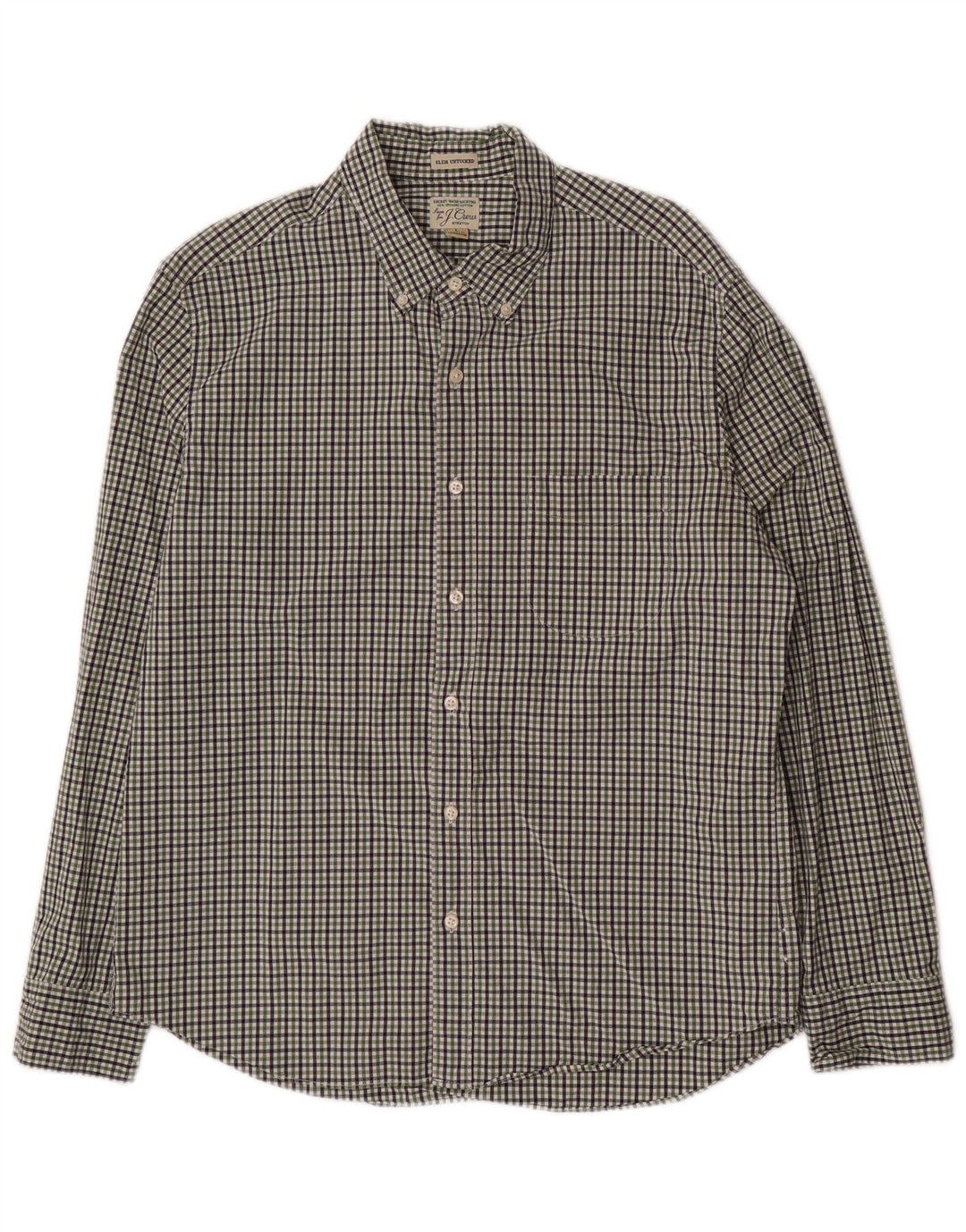J. CREW Camicia slim da uomo grande in cotone a quadretti verde