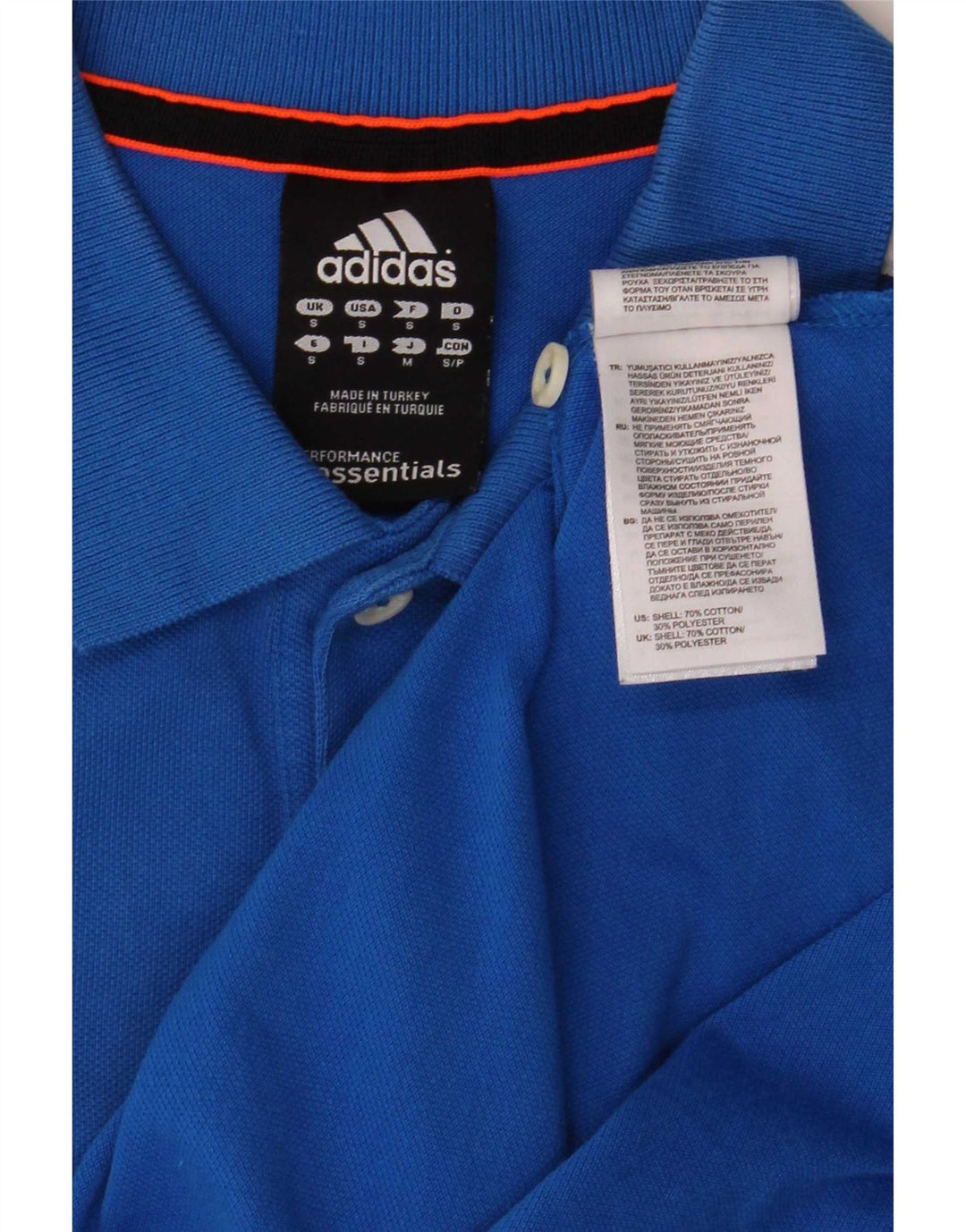 Polo Adidas Climalite da uomo piccola in cotone blu