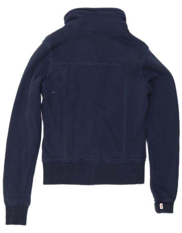 Giacca da tuta da donna Carrera Sherpa UK 10 piccola in cotone blu navy