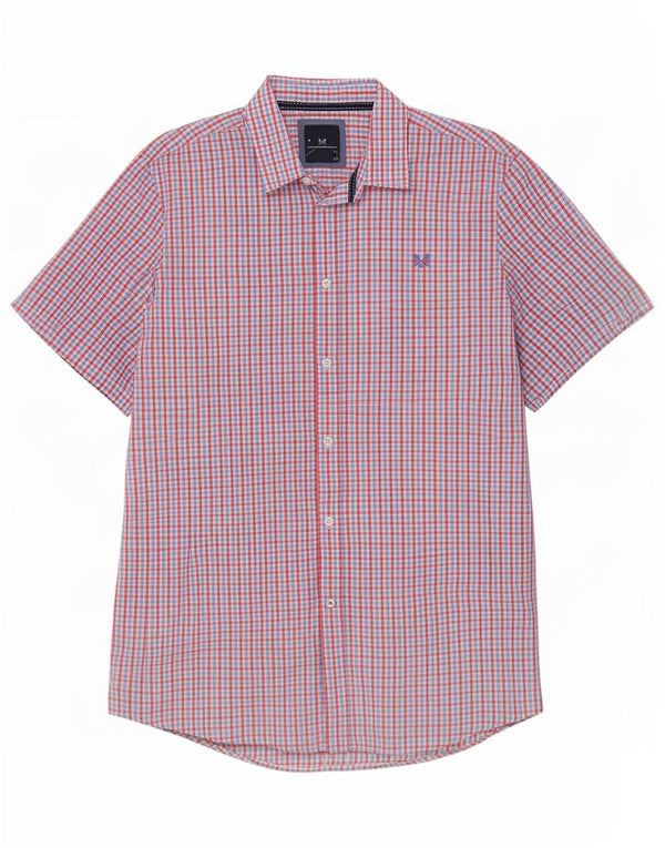 Crew Clothing Camicia a maniche corte da uomo 2XL Cotone a quadri rossi
