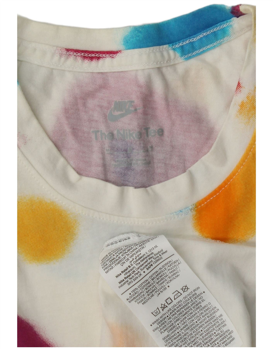 T-shirt grafica da uomo Nike Top in cotone tie-dye medio multicolore