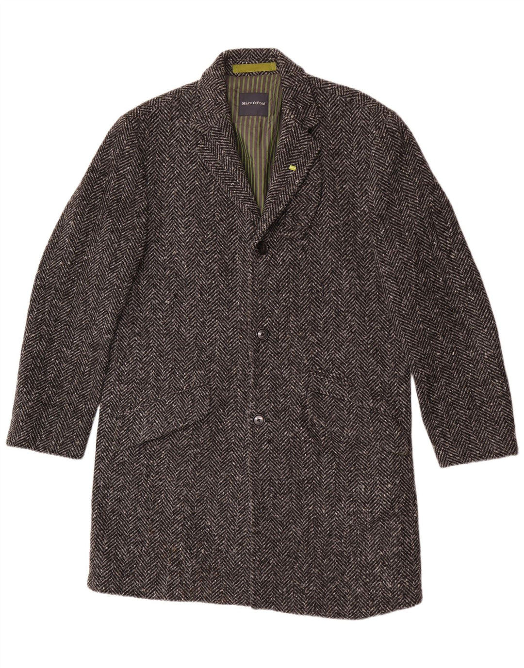 MARC O'POLO Cappotto Uomo IT 50 Large Grigio Lana Spinato