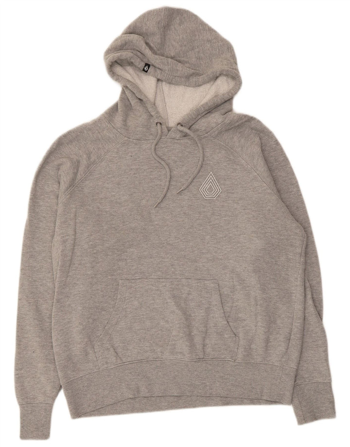 Felpa con cappuccio da donna Volcom US 10 Large in cotone grigio
