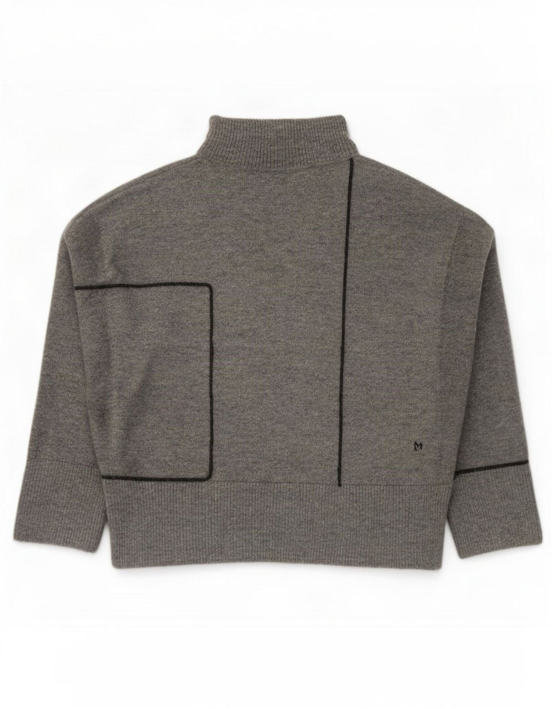 Maglione maglione oversize con collo alto da donna Zara UK 14 Acrilico grigio medio