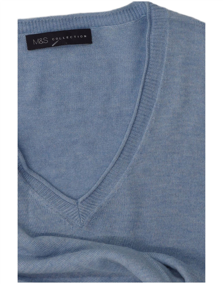 Maglione maglione con scollo a V da donna Marks & Spencer UK 14 Blu medio