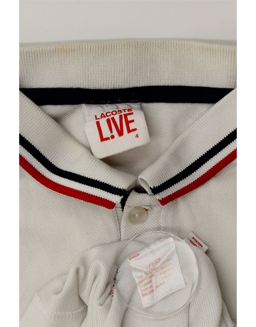 Polo da uomo LACOSTE taglia 4 cotone bianco medio