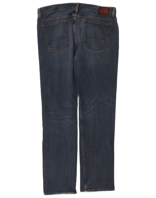 Jeans dritti a vita bassa Hudson da uomo Tommy Hilfiger W36 L32 cotone blu