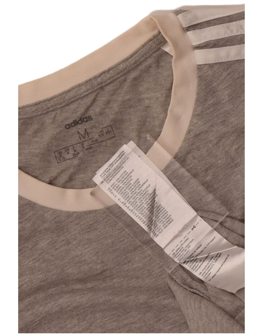 T-shirt da donna Adidas Top UK 12/14 cotone grigio medio