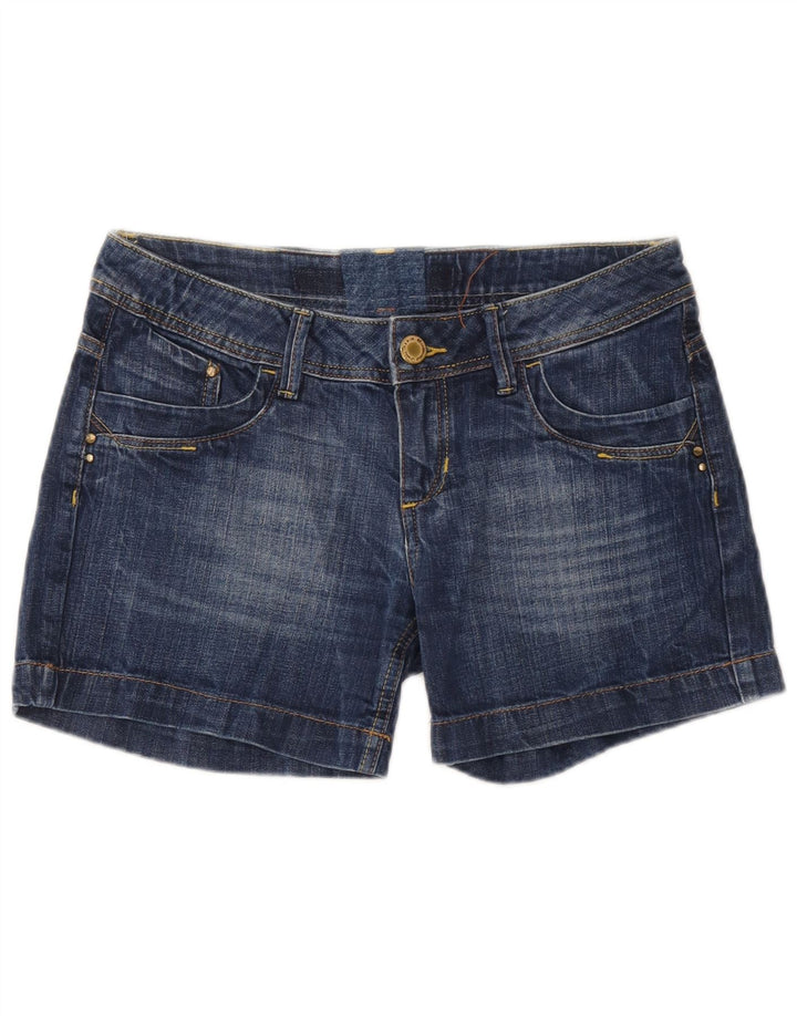 Pantaloncini di jeans vintage da donna W32 grandi in cotone blu