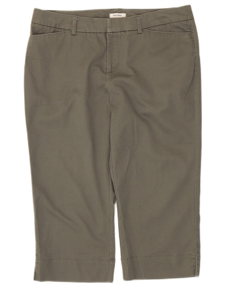 Pantaloni Capri da donna Dockers US 10 Large W34 L20 Cotone grigio