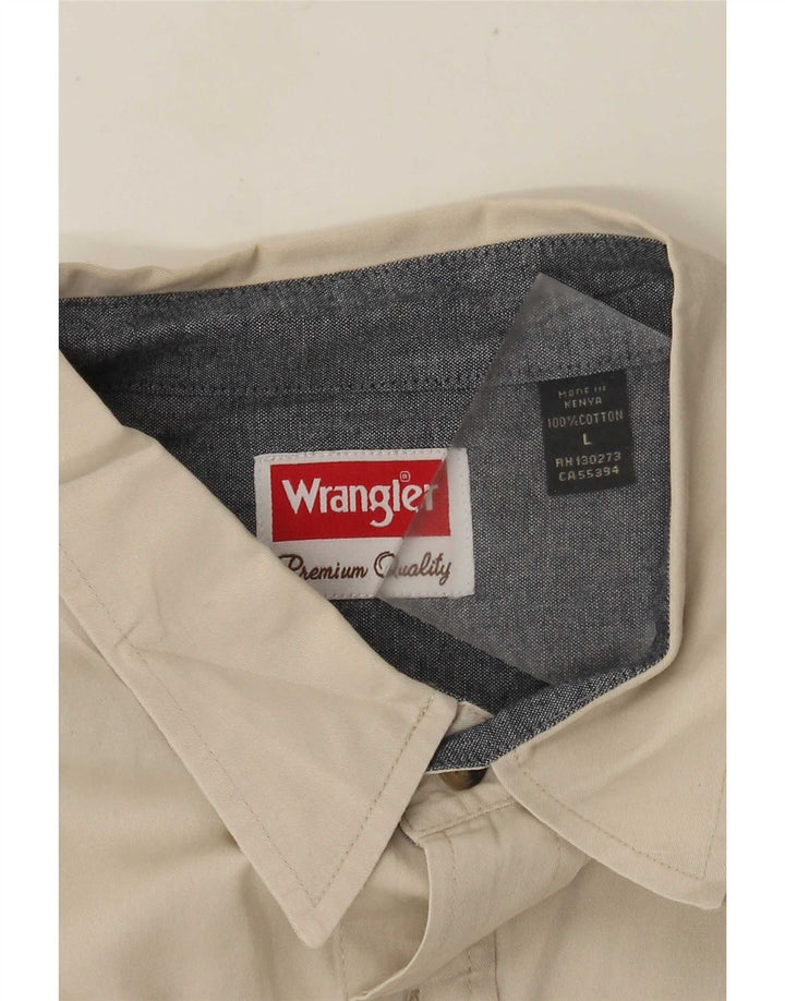 Camicia a maniche corte da uomo WRANGLER grande in cotone beige