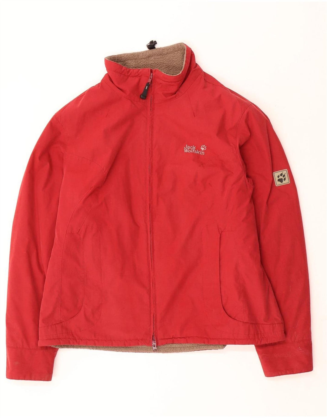 Giacca a vento da donna Jack Wolfskin UK 18/20 XL poliestere rosso