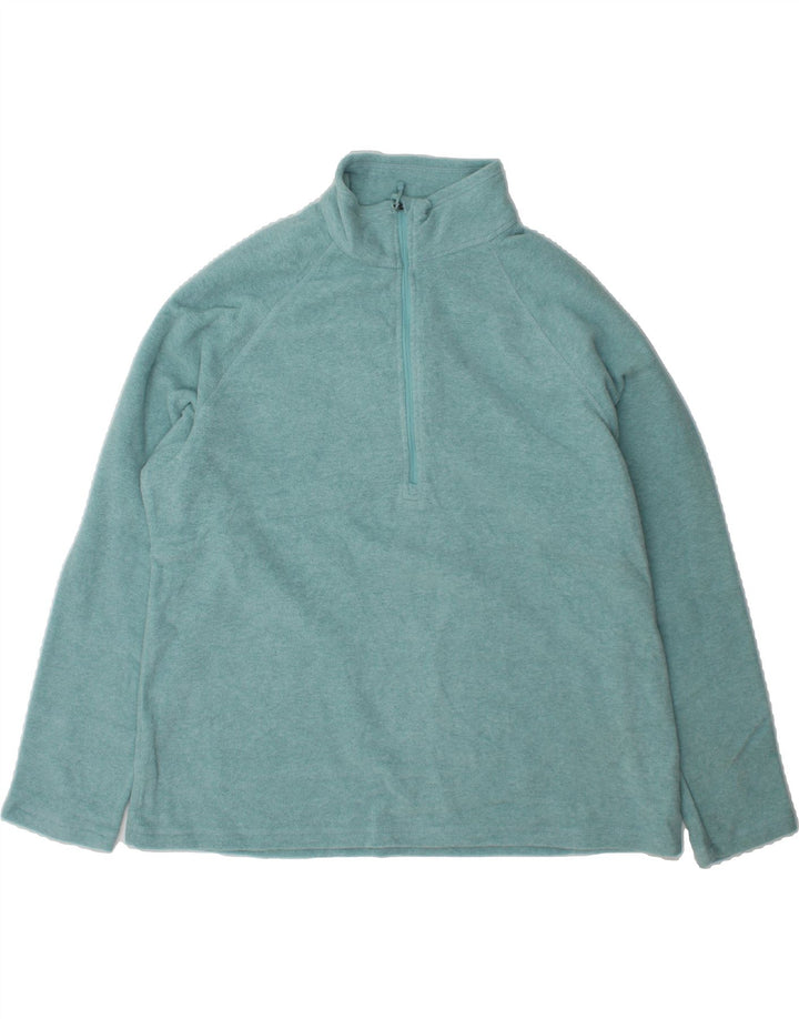 EDDIE BAUER Womens Zip Neck Fleece Jumper UK 20 2XL Blue Polyester Vintage Eddie Bauer and Second-Hand Eddie Bauer from Messina Hembry 