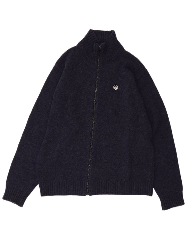 NORTH SAILS Maglione cardigan da uomo piccolo in lana blu navy