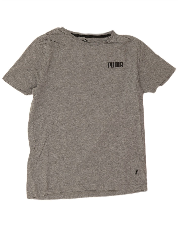 T-shirt da uomo Puma Top in cotone chiazzato grigio medio