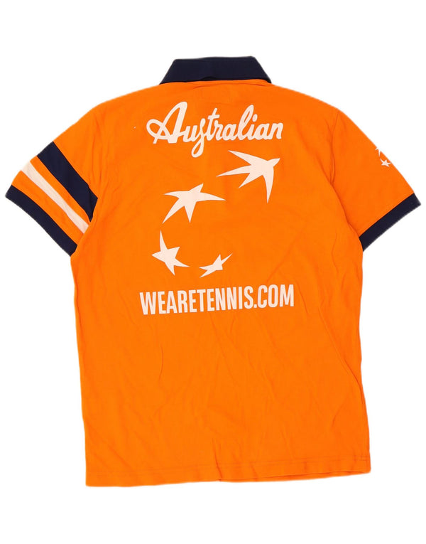Polo da uomo AUSTRALIAN L'ALPINA in cotone color block arancione medio