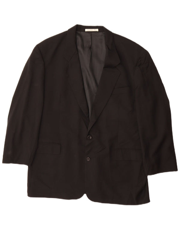 Giacca blazer da uomo a 2 bottoni HUGO BOSS EU 56 3XL nera in lana vergine