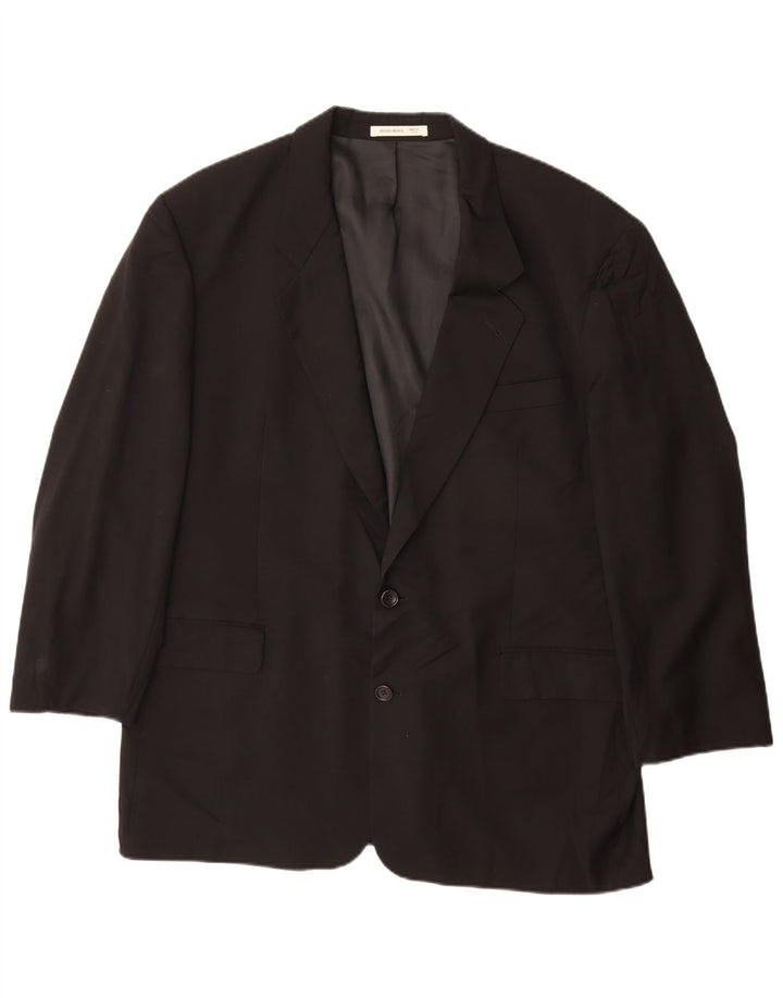 Giacca blazer da uomo a 2 bottoni HUGO BOSS EU 56 3XL nera in lana vergine